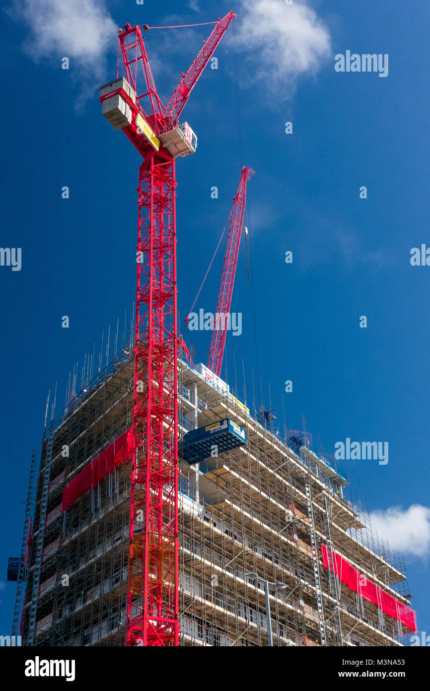 Plymouth's new student accommodation building Beckley Point under construction. Stock Photo