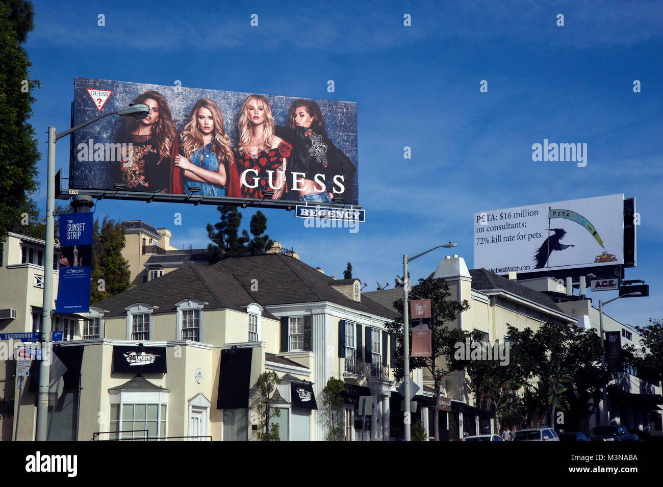 Sunset Strip billboards circa 2018 Stock Photo