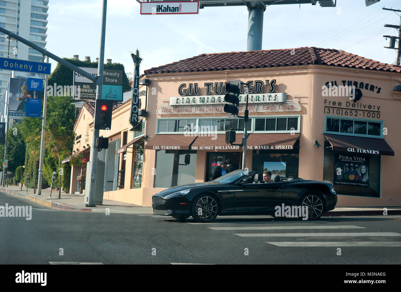 Gil Turner's liquor store on the Sunset Strip in Los Angeles, CA Stock