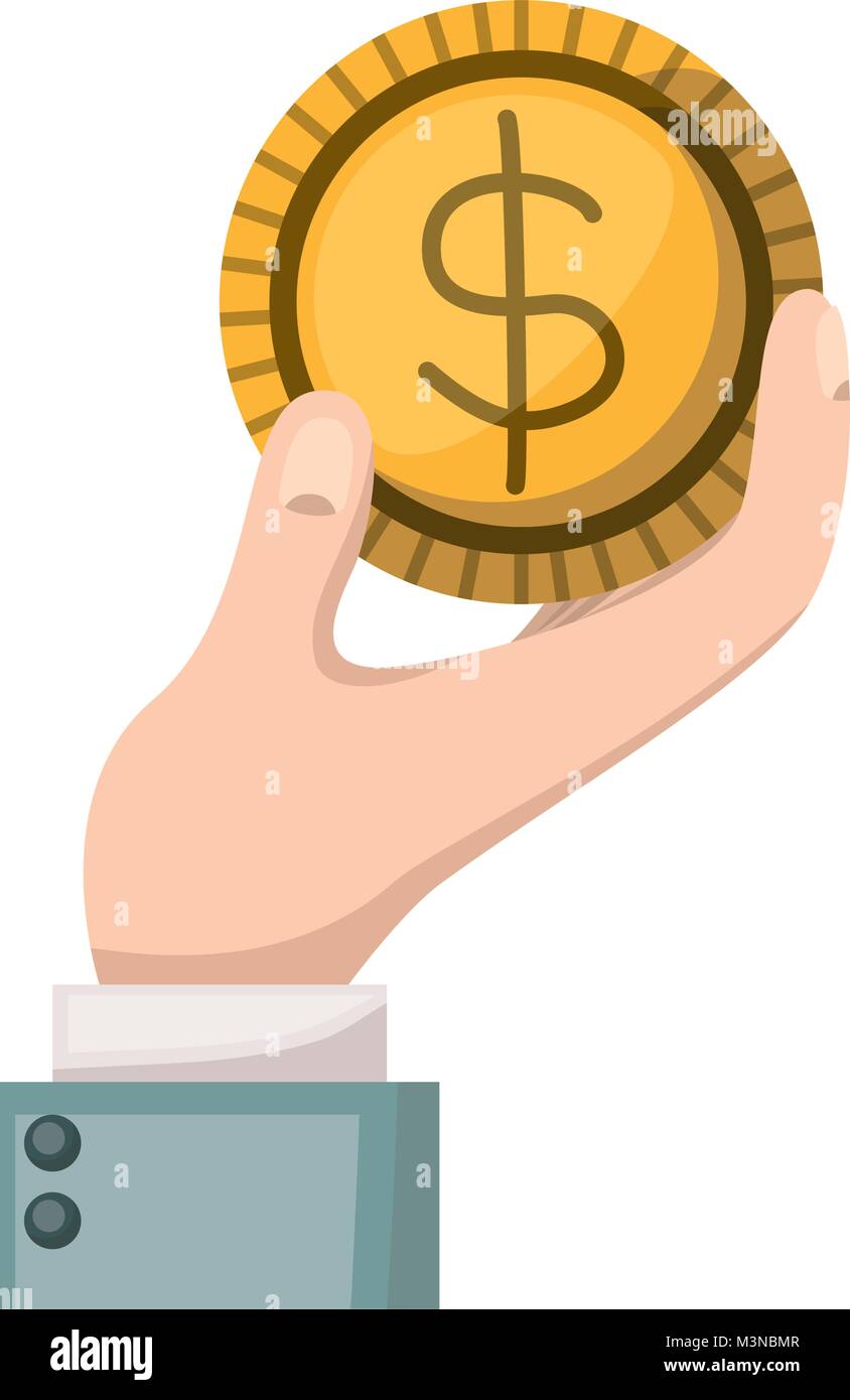 hand with coin money isolated icon Stock Vector Image & Art - Alamy