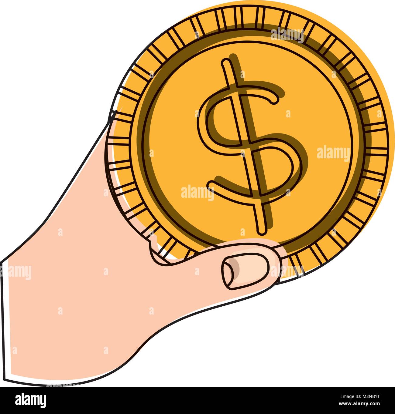hand with coin money isolated icon Stock Vector Image & Art - Alamy