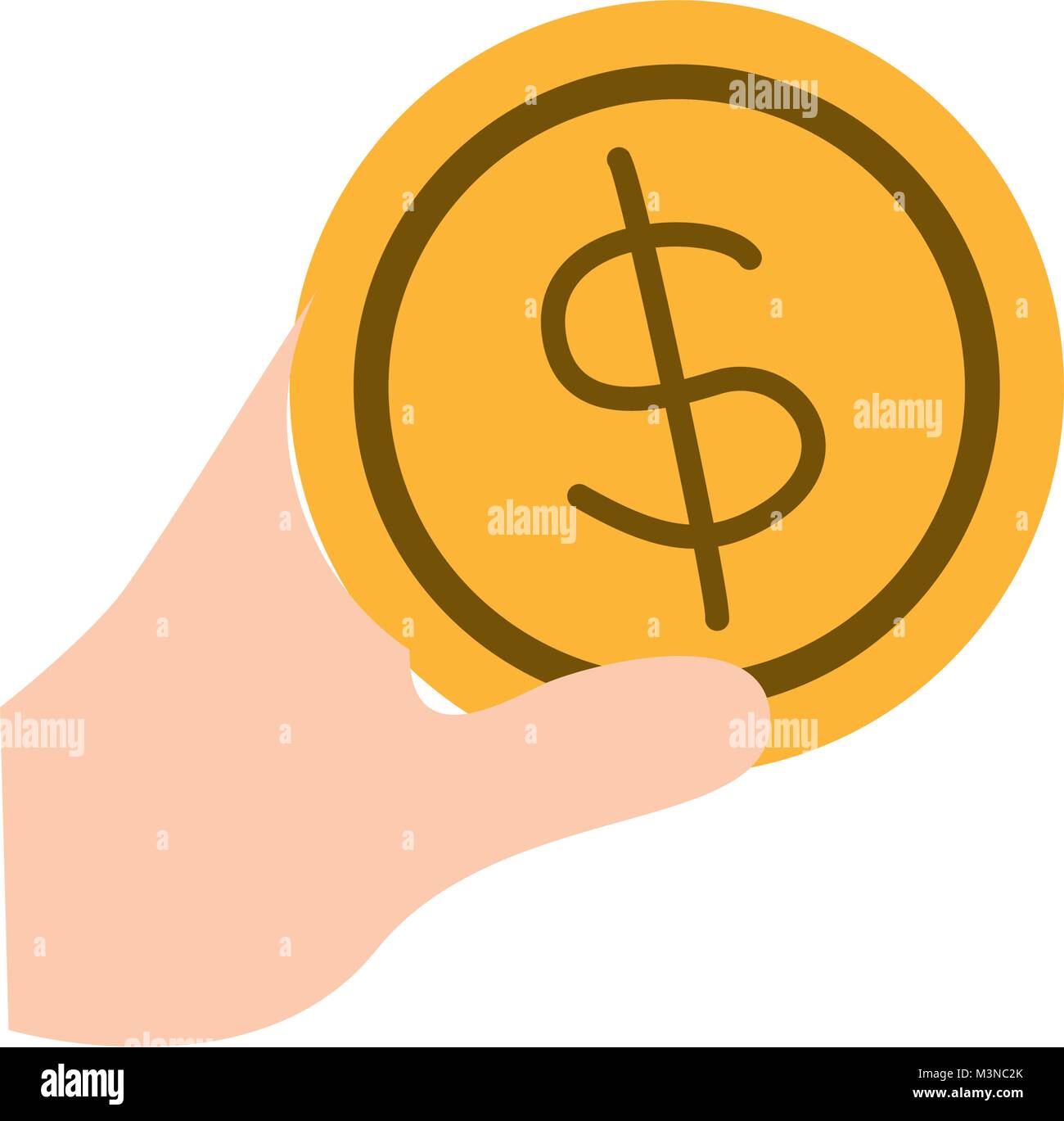 hand with coin money isolated icon Stock Vector Image & Art - Alamy