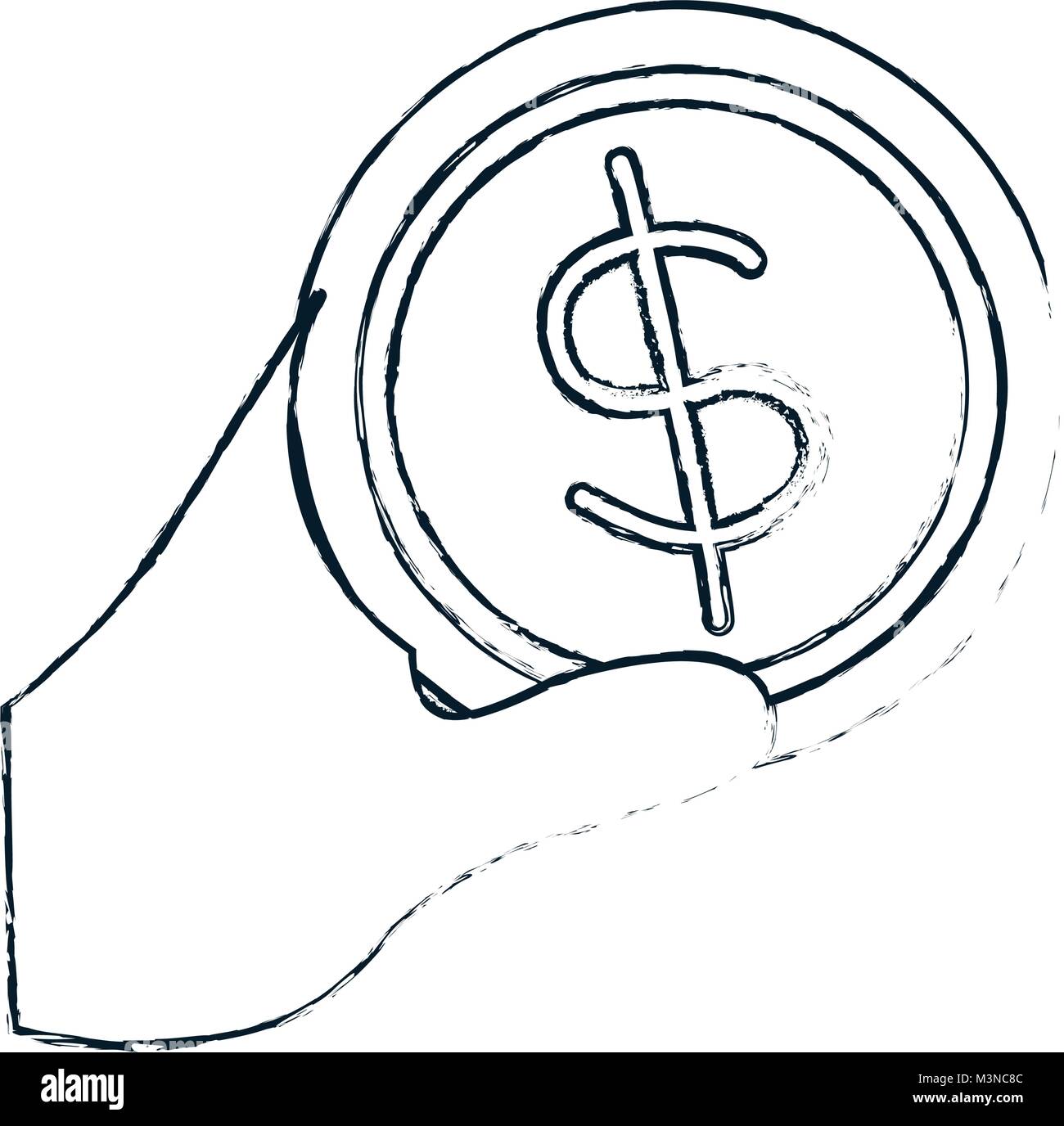 hand with coin money isolated icon Stock Vector Image & Art - Alamy