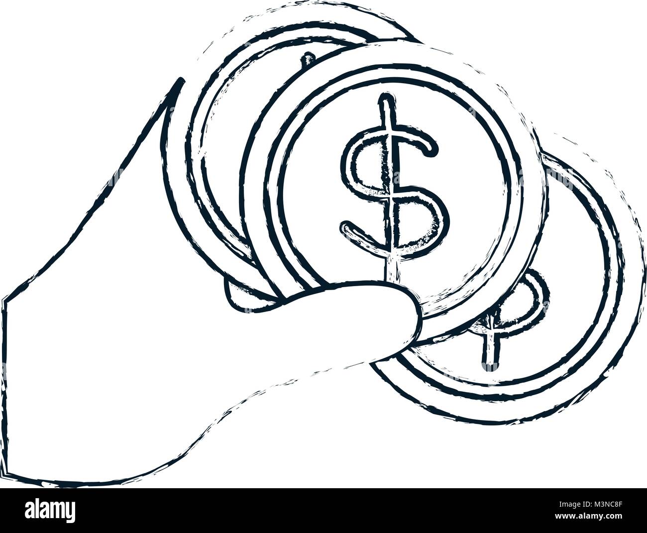 hand with coin money isolated icon Stock Vector Image & Art - Alamy