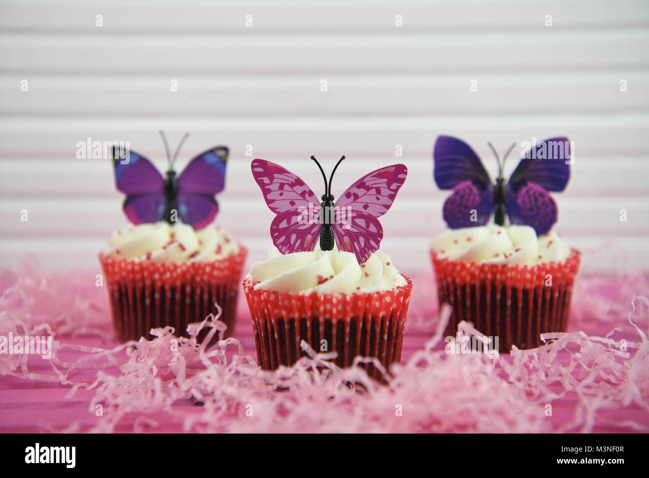 Cupcakes Butterfly Decorations Stock Photos Cupcakes Butterfly