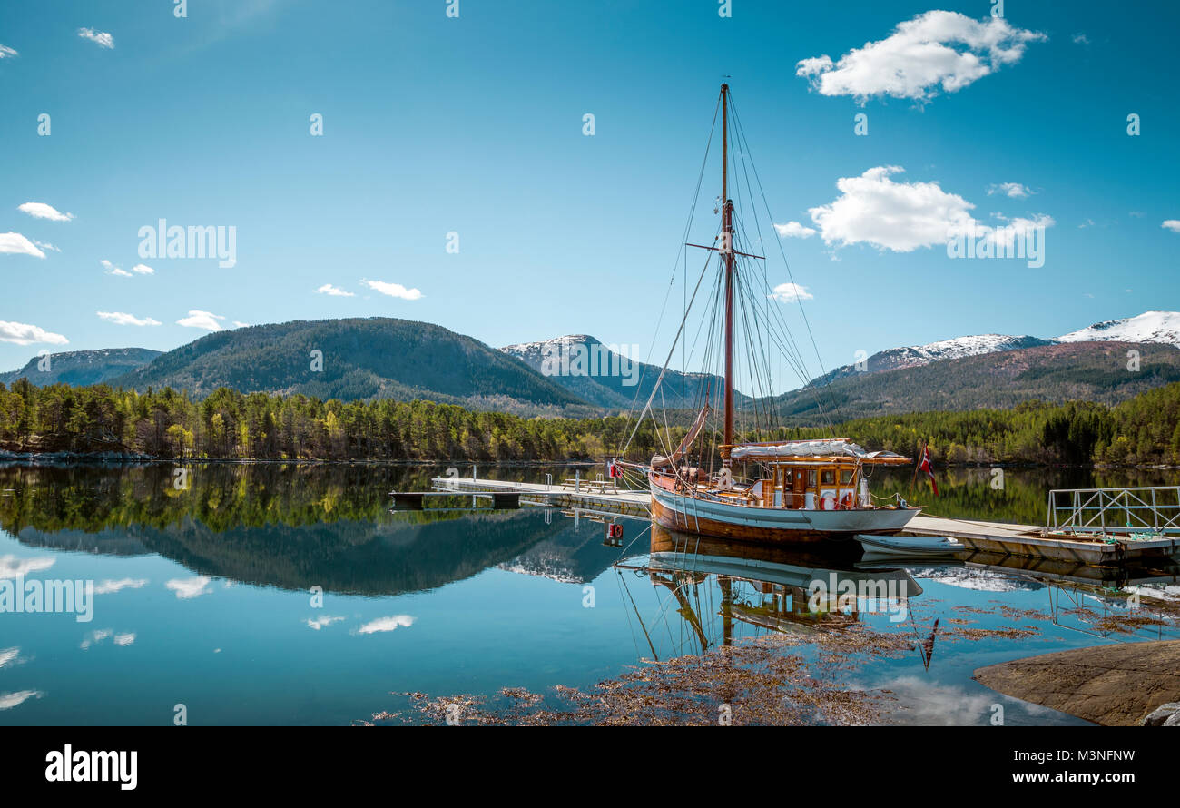 Idyllic scenery of lake in Norway Stock Photo