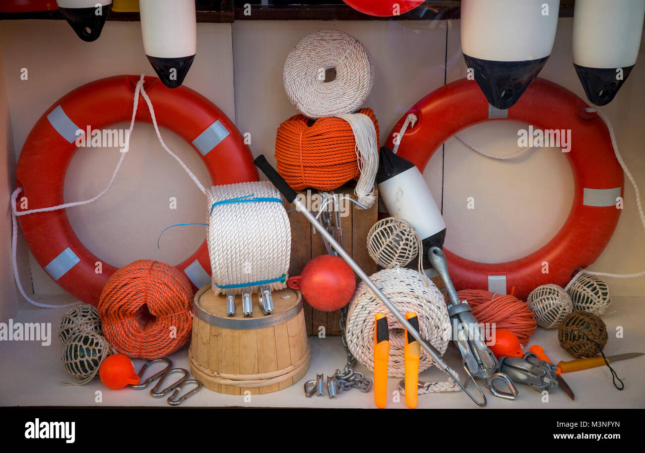 Store display of marine items Stock Photo