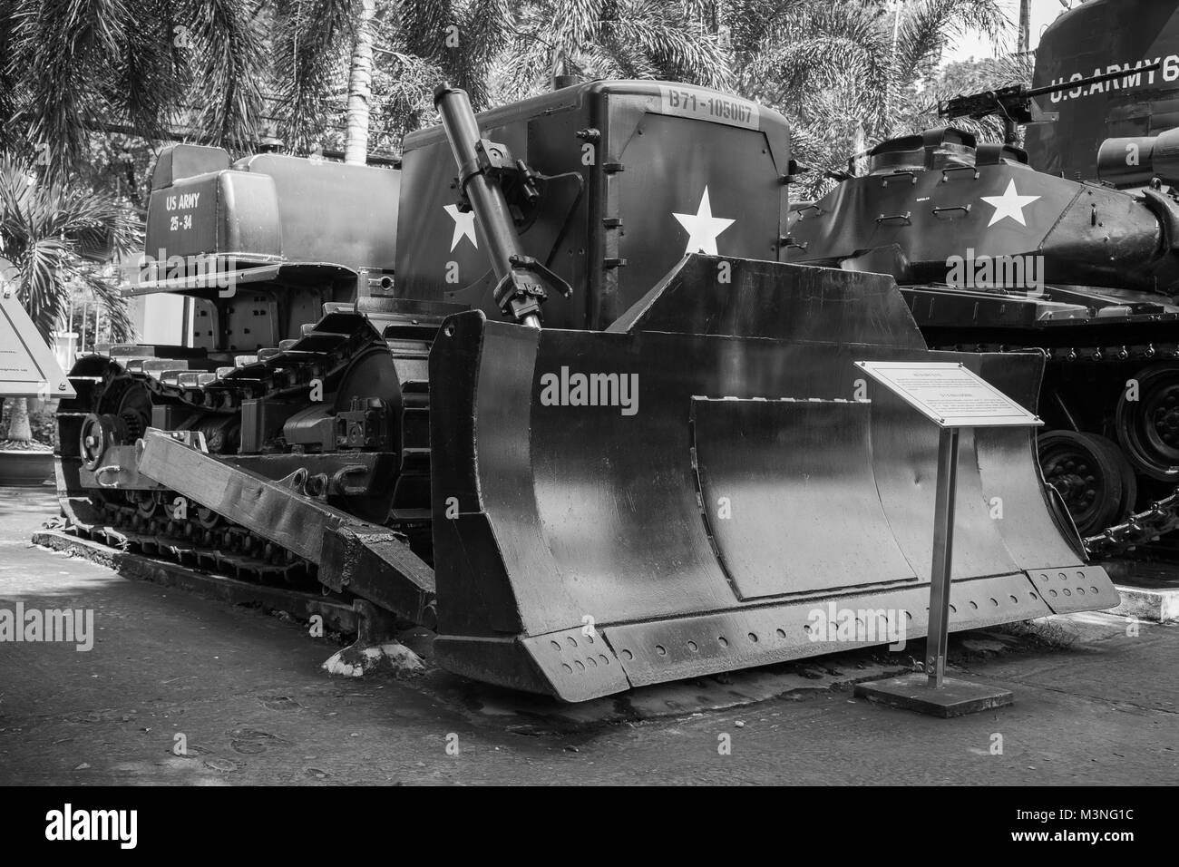 American military vehicles at the Vietnam war museum Stock Photo Alamy