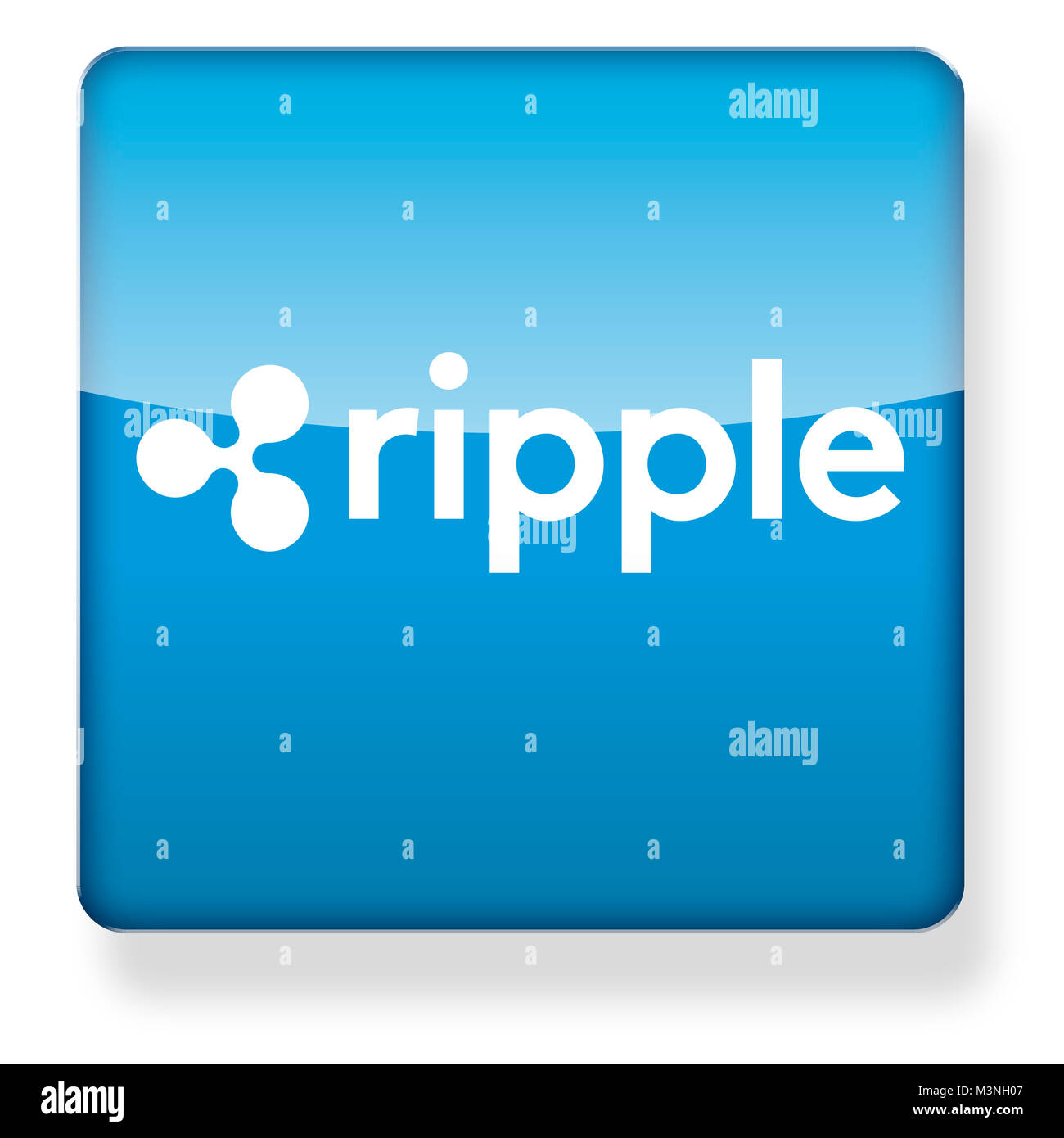 Ripple cryptocurrency XRP logo as an app icon. Clipping path included. Stock Photo