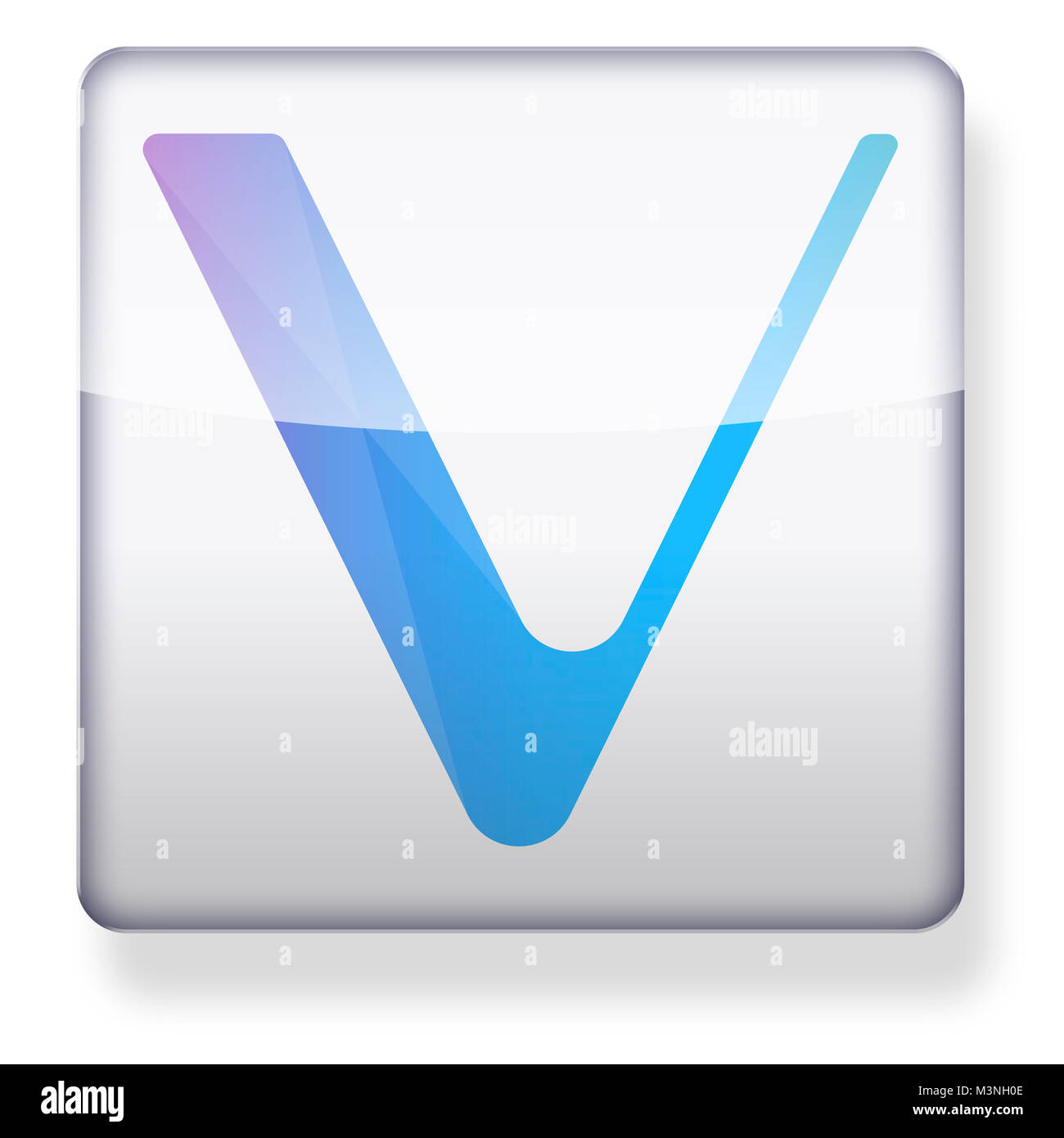 Vechain cryptocurrency VEN logo as an app icon. Clipping path included