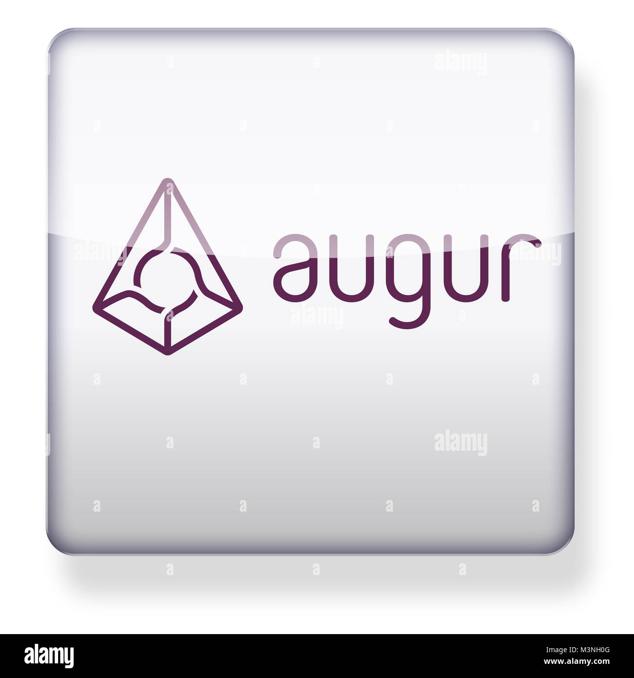 Augur cryptocurrency REP logo as an app icon. Clipping path included. Stock Photo