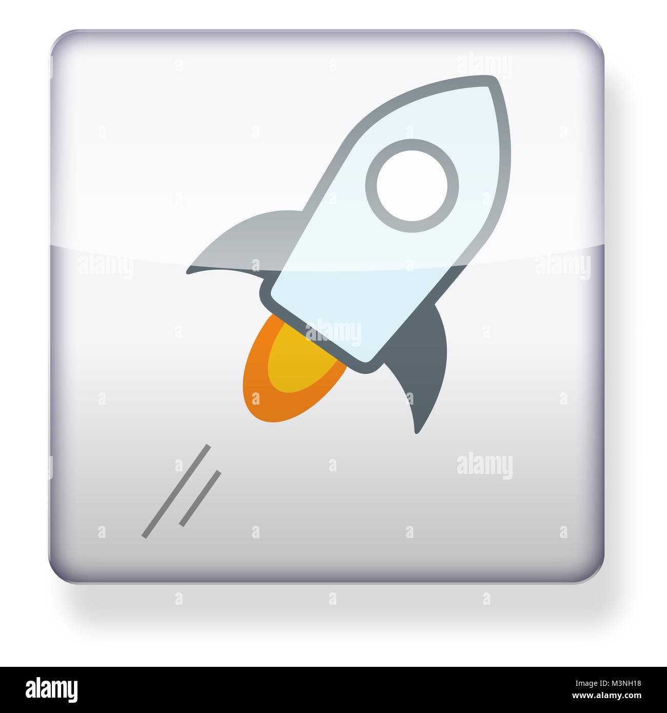 Stellar cryptocurrency XLM logo as an app icon. Clipping path included. Stock Photo