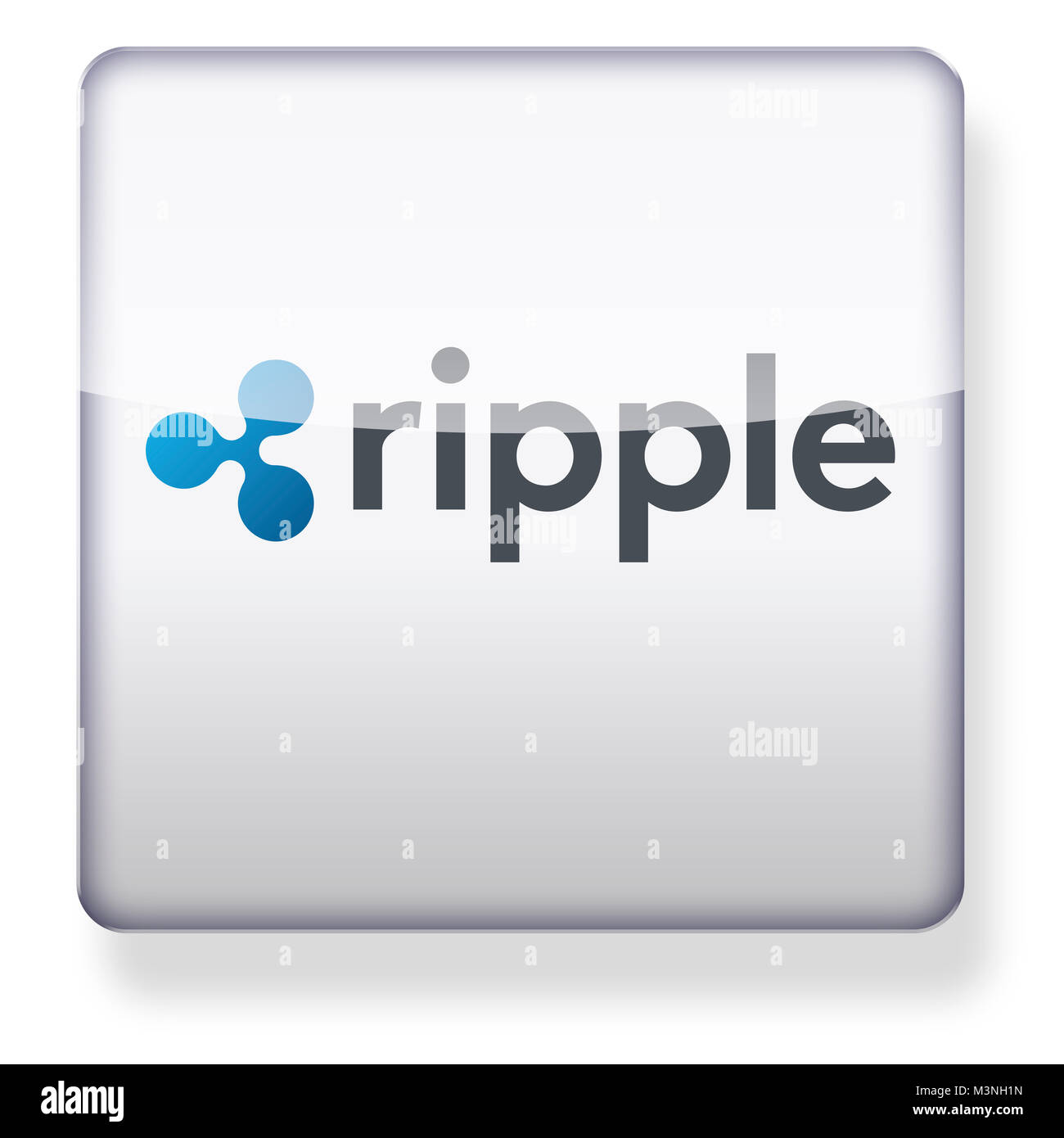 Ripple cryptocurrency XRP logo as an app icon. Clipping path included. Stock Photo