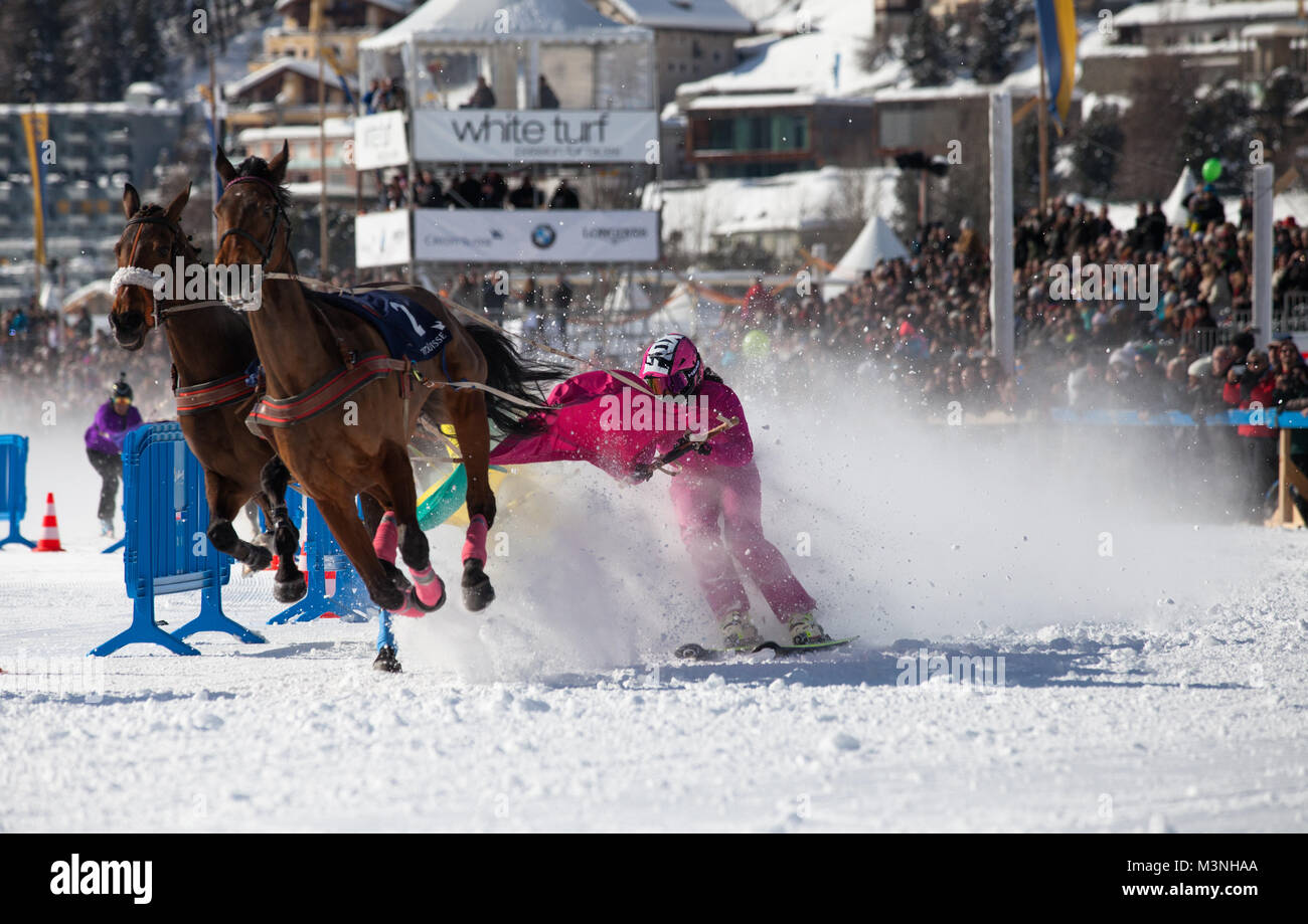 White Turf horse racing St Moritz Stock Photo