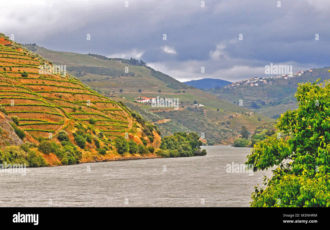 Douro river near Pinhao, Portugal Stock Photo