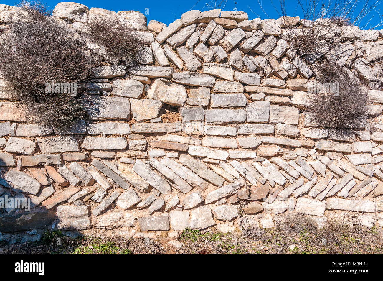 construction example, opus spicatum, type of masonry, roman and medieval times Stock Photo