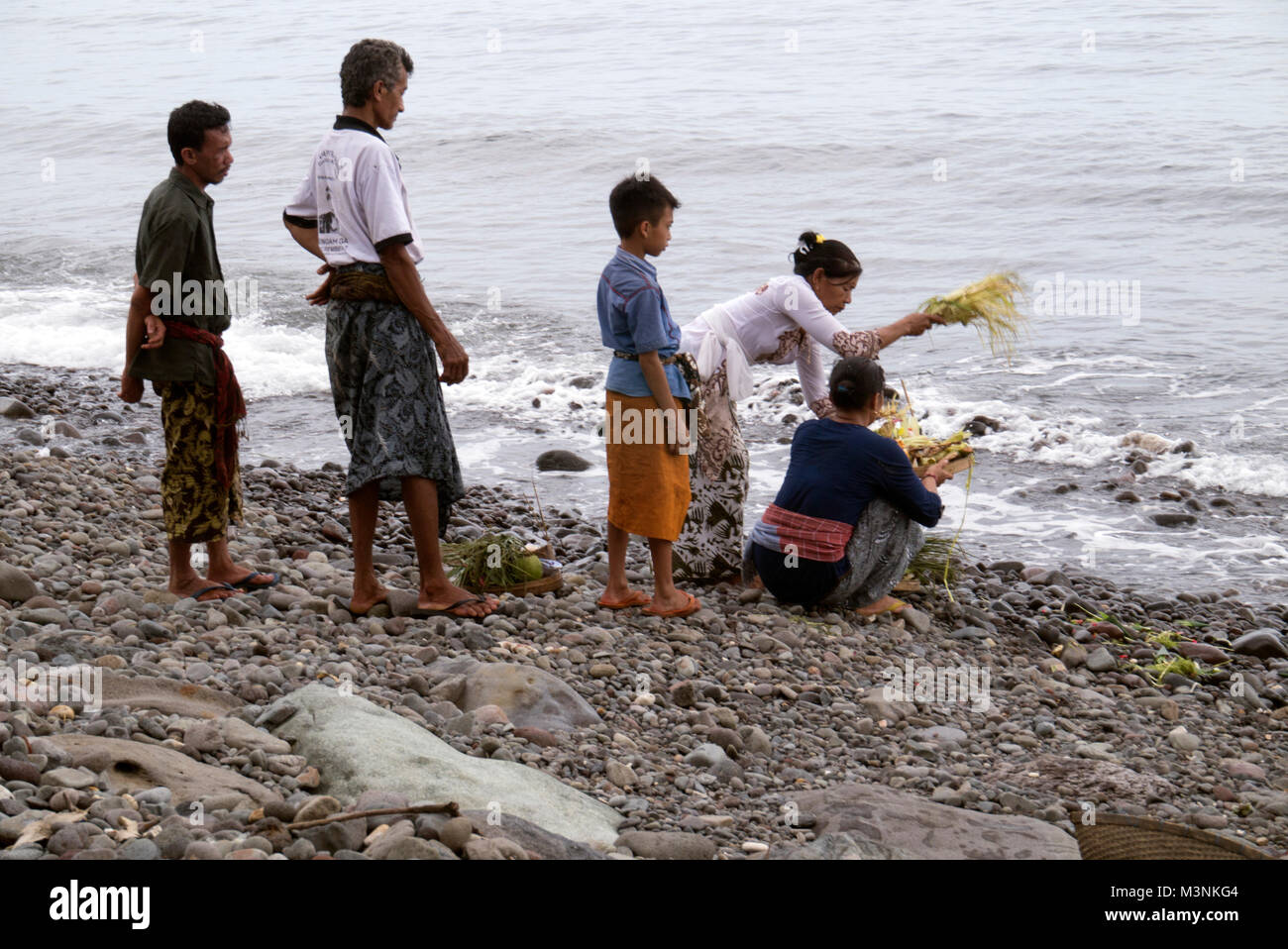 Balinese people bury their dead in a traditional cremation ceremony Stock Photo