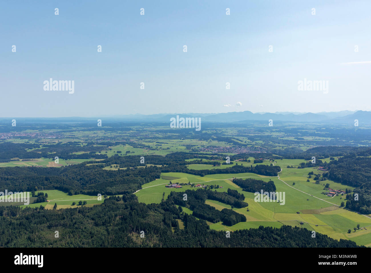 Aerial view of  Peißenberg  municipality in the district of Weilheim-Schongau, Bavaria, Germany Stock Photo