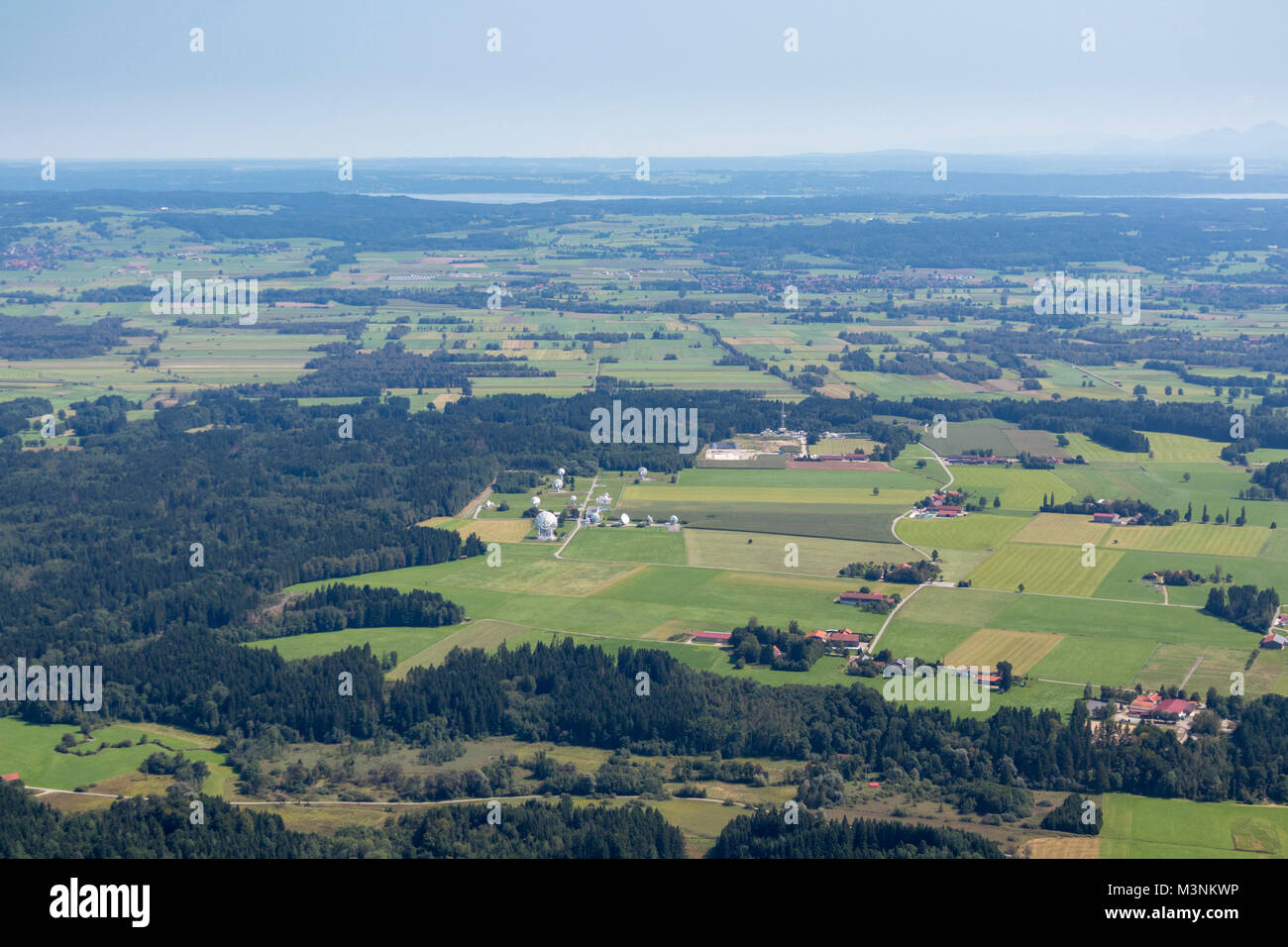 Aerial view of  Deutsches Zentrum für Luft- und Raumfahrt Weilheim, Bavaria, Germany Stock Photo