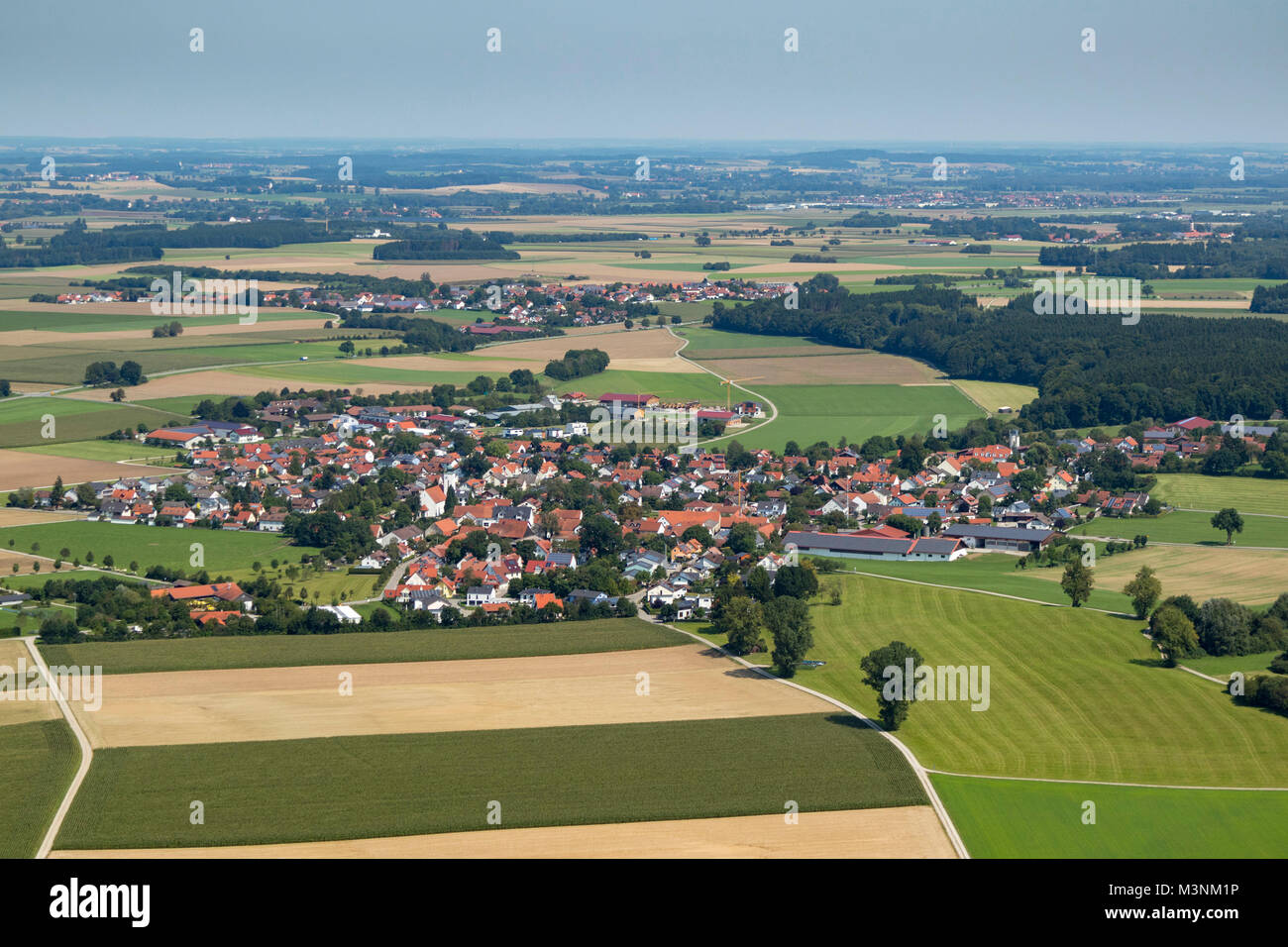Aerial view of Landsberied, Fürstenfeldbruck,  Bavaria, Germany Stock Photo