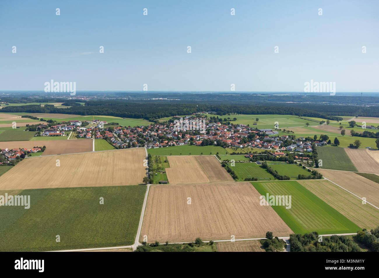 Aerial view of Landsberied, Fürstenfeldbruck,  Bavaria, Germany Stock Photo