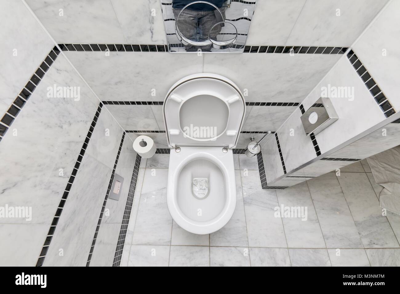 Toilet seat open Stock Photo Alamy