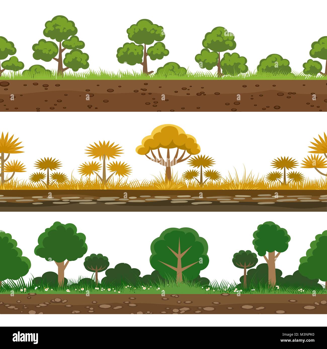 Flat forest horizontal seamless hi-res stock photography and images - Alamy