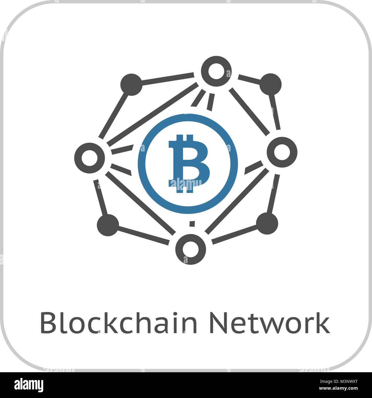 Blockchain Network Icon. Stock Vector