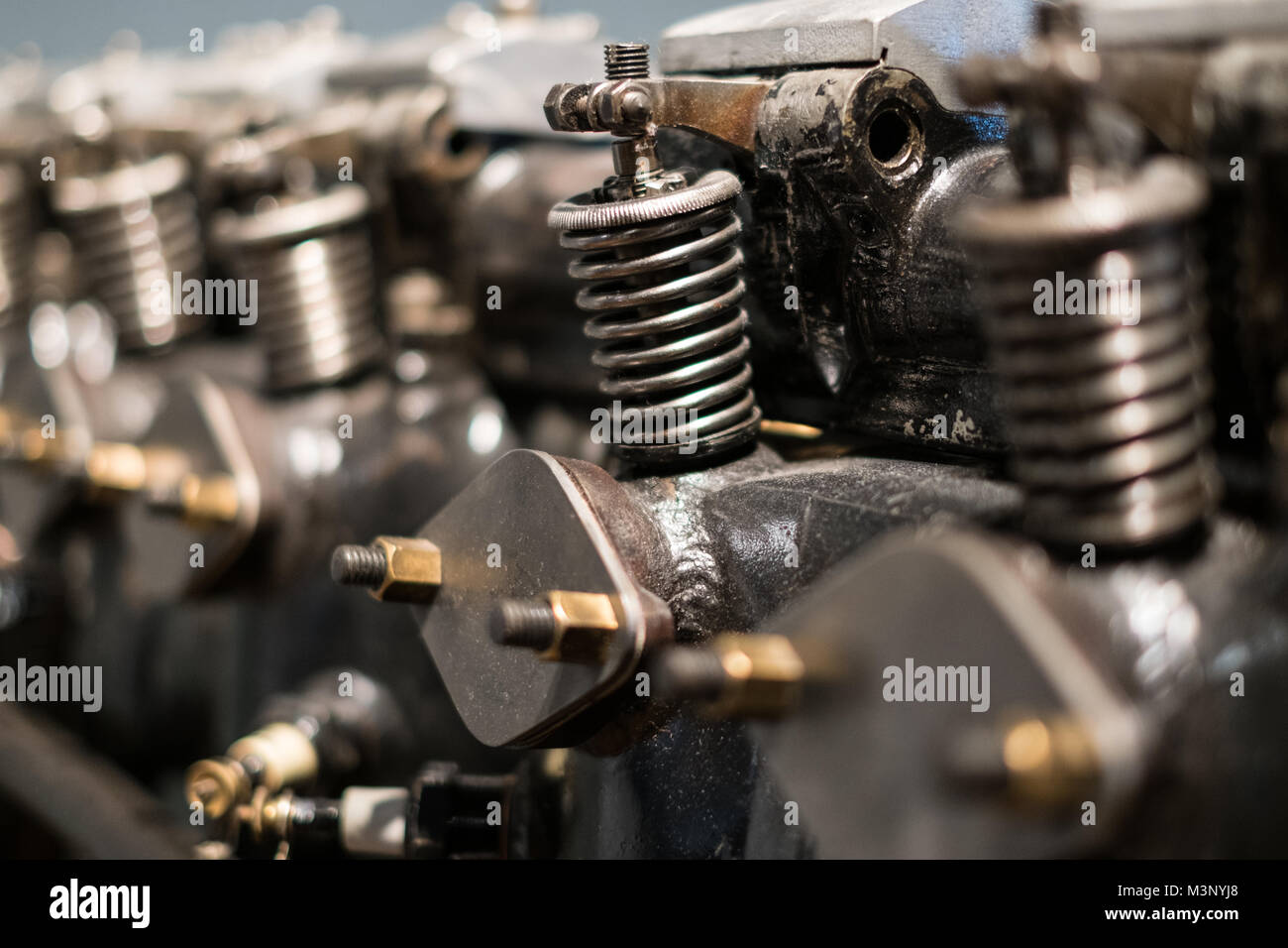 engine detail, vintage motor -  technology / mechanics macro Stock Photo