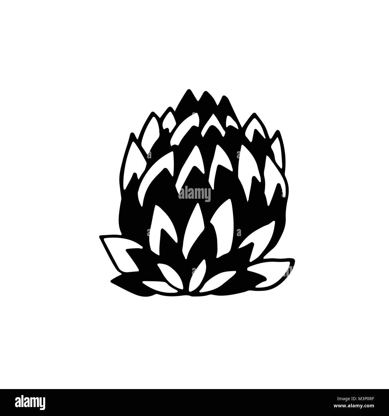 Artichoke icon. Vegetable flower. Vector illustration. Stock Vector
