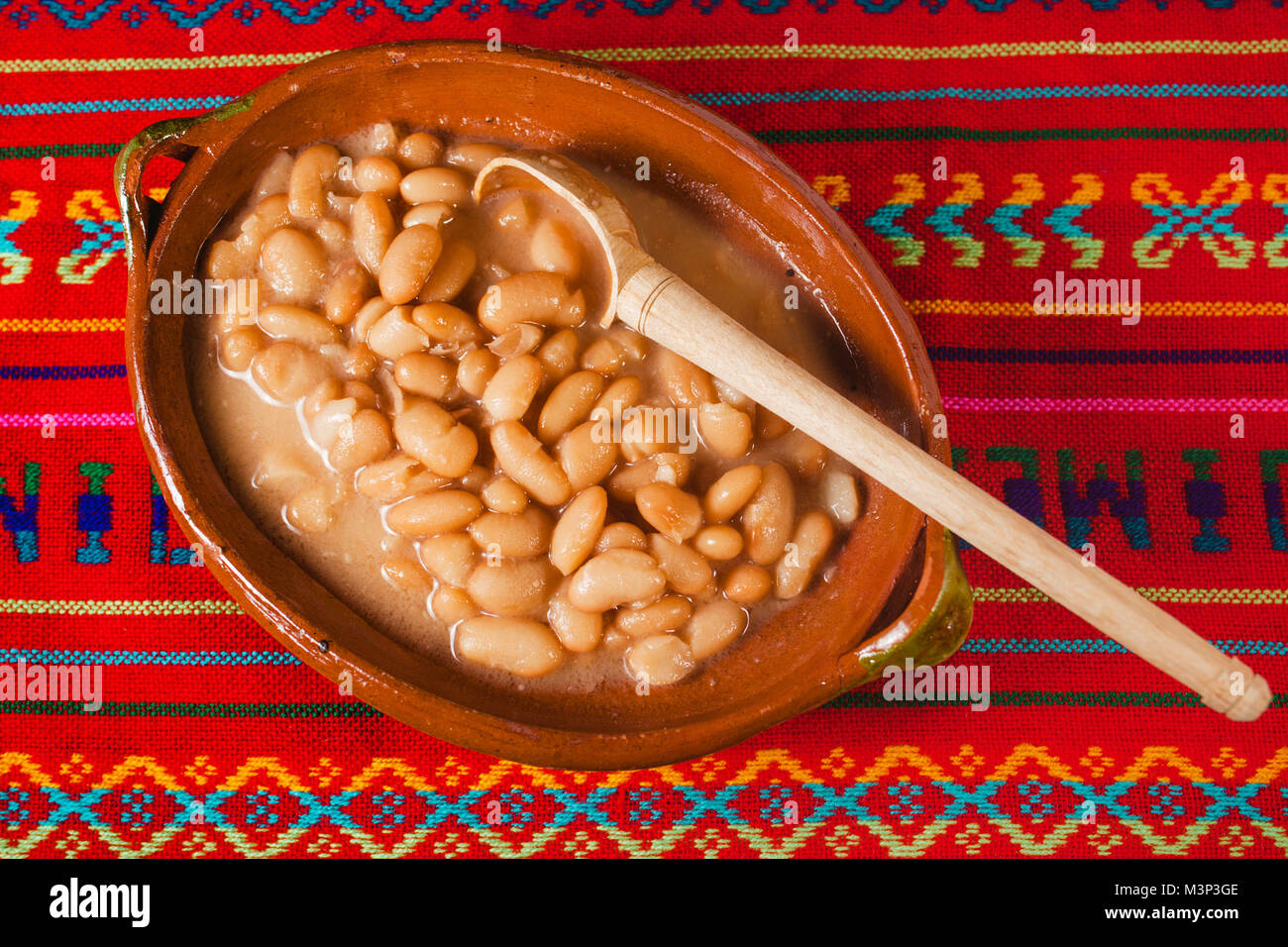 Mexican beans whit green and red spicy sauce in mexico city mexican