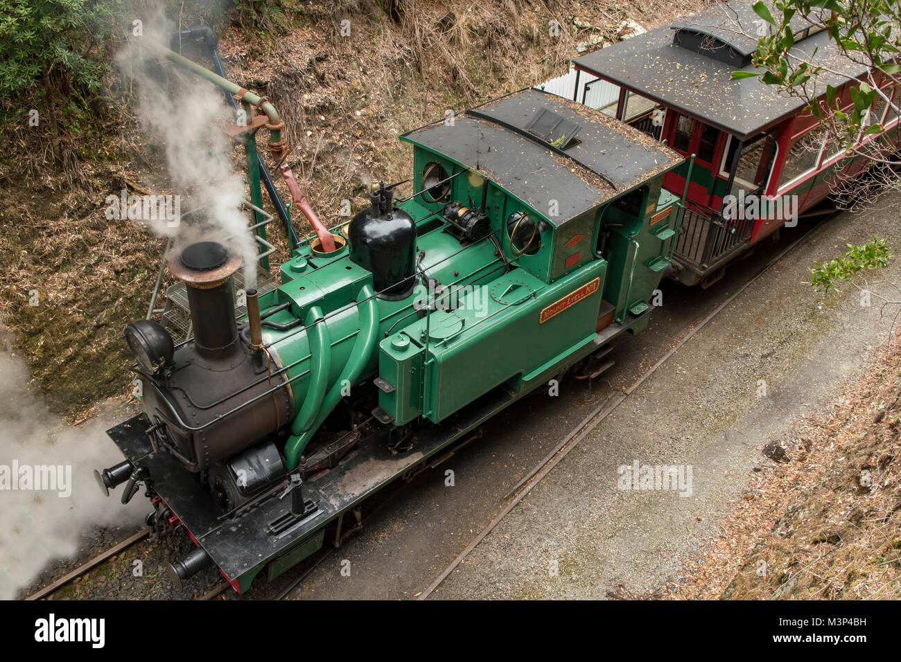 Mt Lyell No. 1 Locomotive, West Coast Wilderness Railway, Rinadeena, Tasmania, Australia Stock Photo