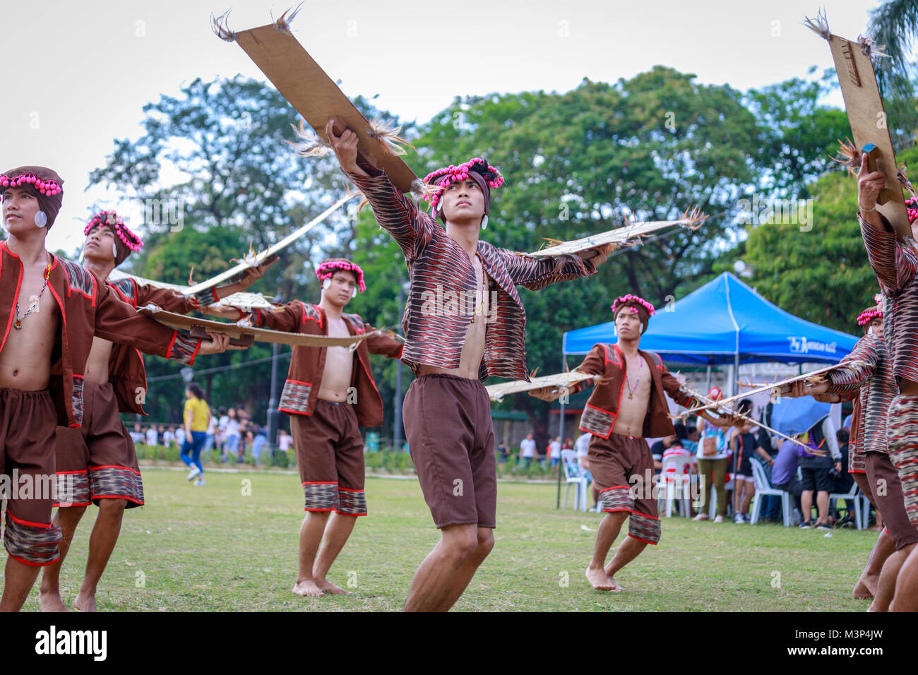 Manila, Philippines - Feb 4, 2018 : Student Dancer Wearing Philippines 