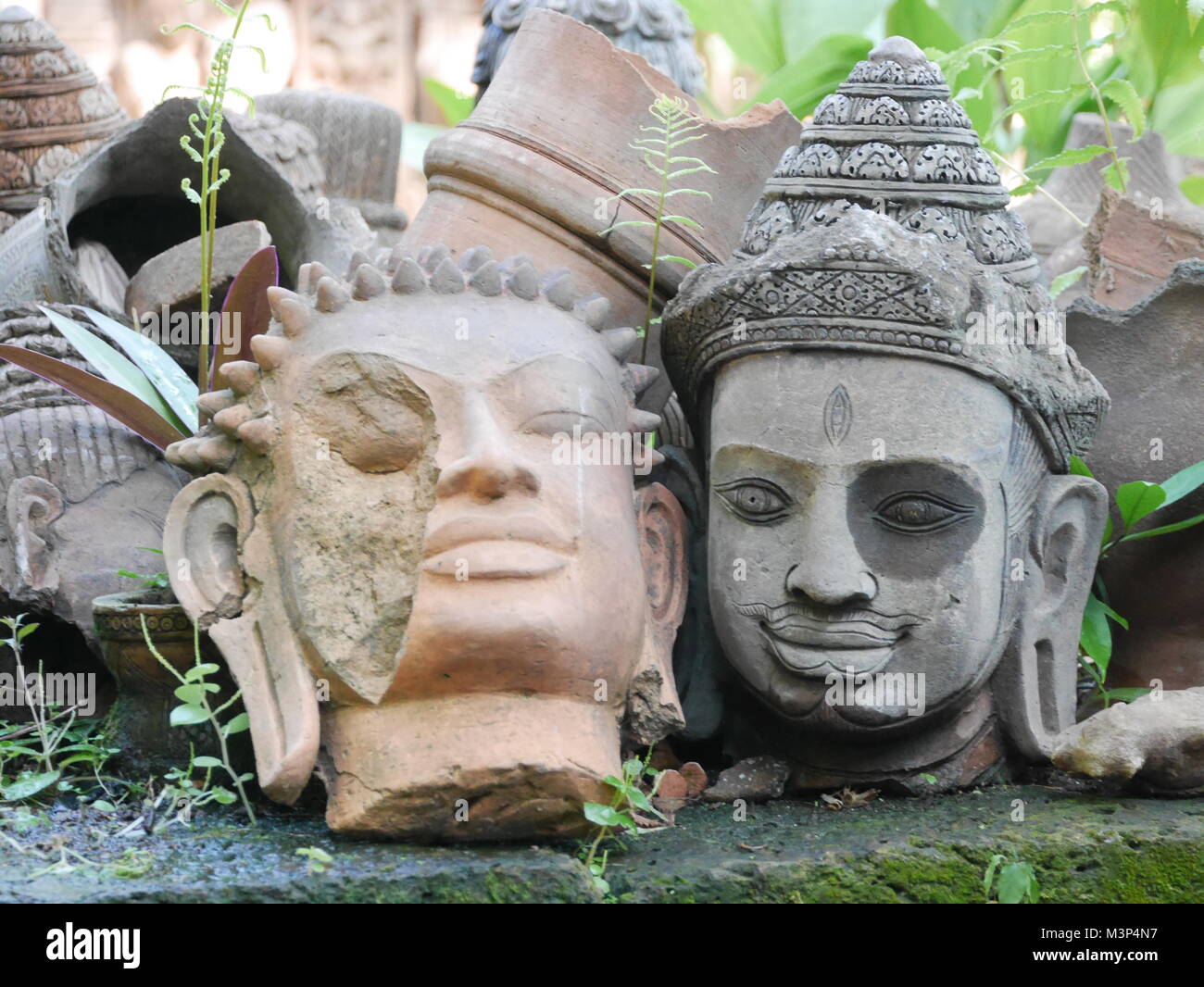 Clay Buddha statues, Chiang Mai, Thailand Stock Photo