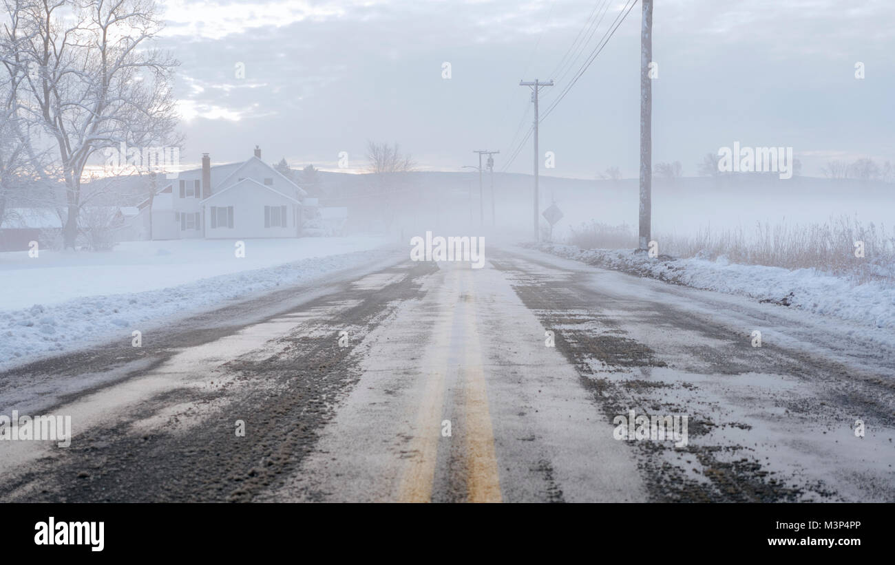Snow Roads Stock Photo