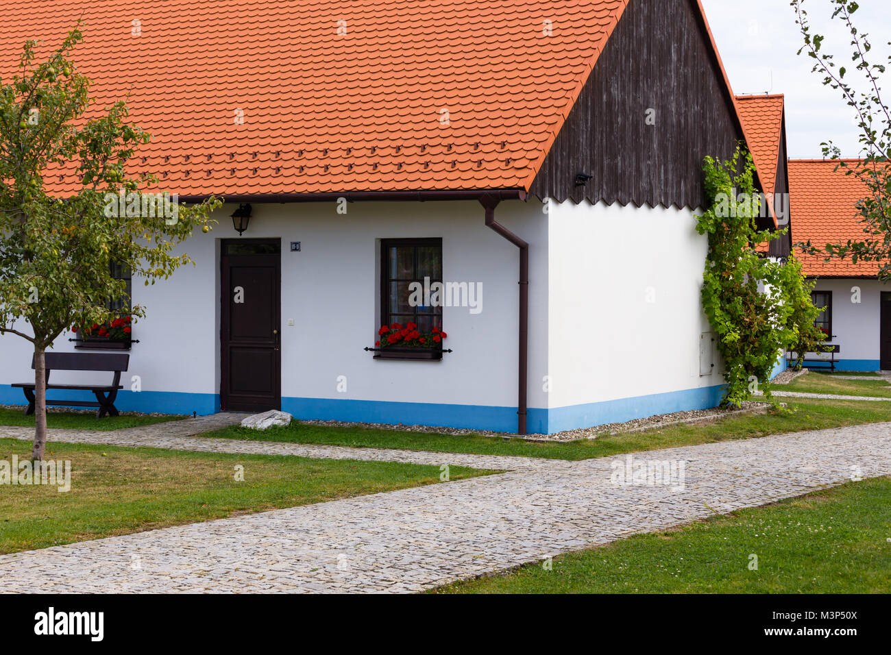 Traditional south Moravian architecture. Czech village with traditional