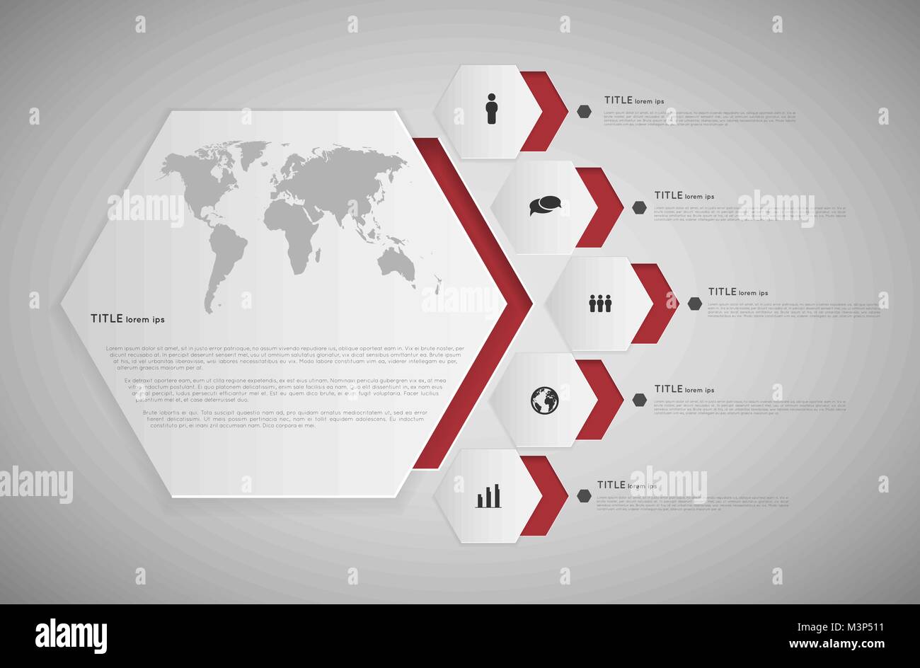 abstract infographic template with hexagons and icons Stock Vector ...