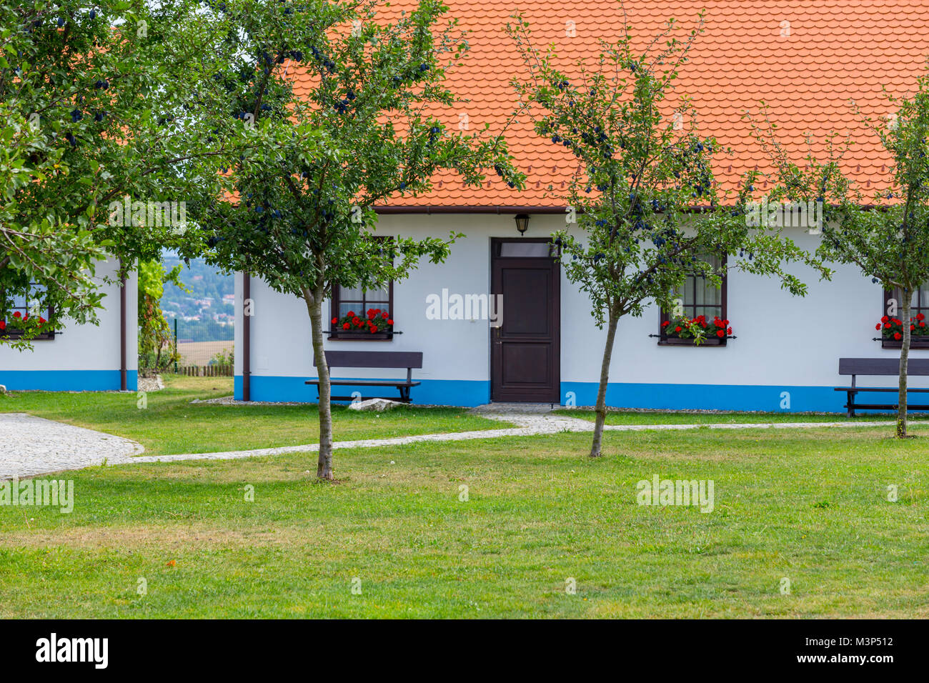 Traditional south Moravian architecture. Czech village with traditional