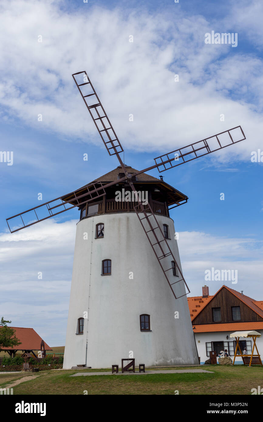 Rustical windmill in the south Moravia. Rural architecture. Stock Photo