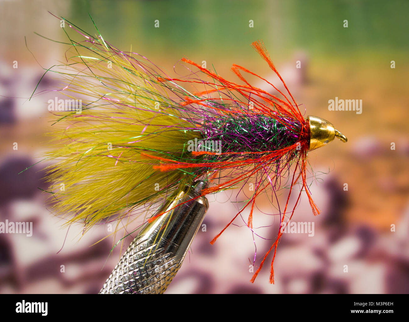 Wonderbugger marabou streamer fishing fly Stock Photo