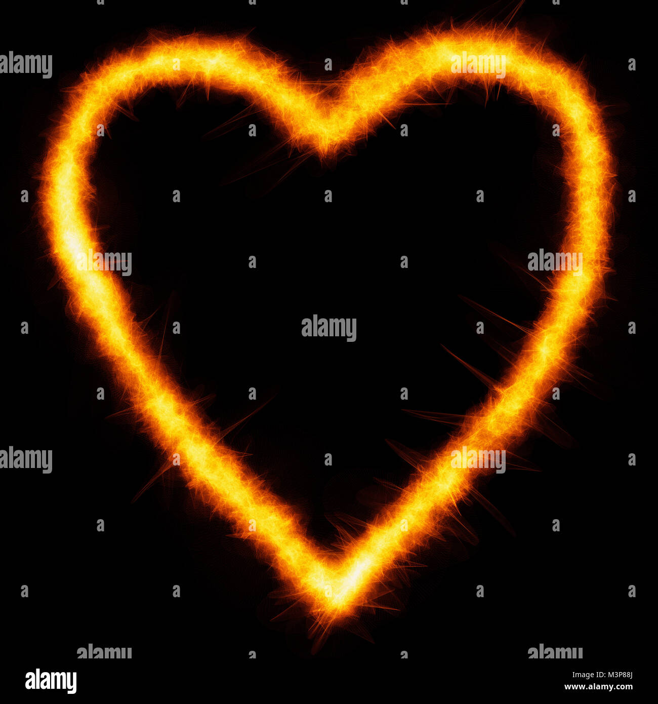 Hot burning symbol of heart. Fire heart Stock Photo Alamy