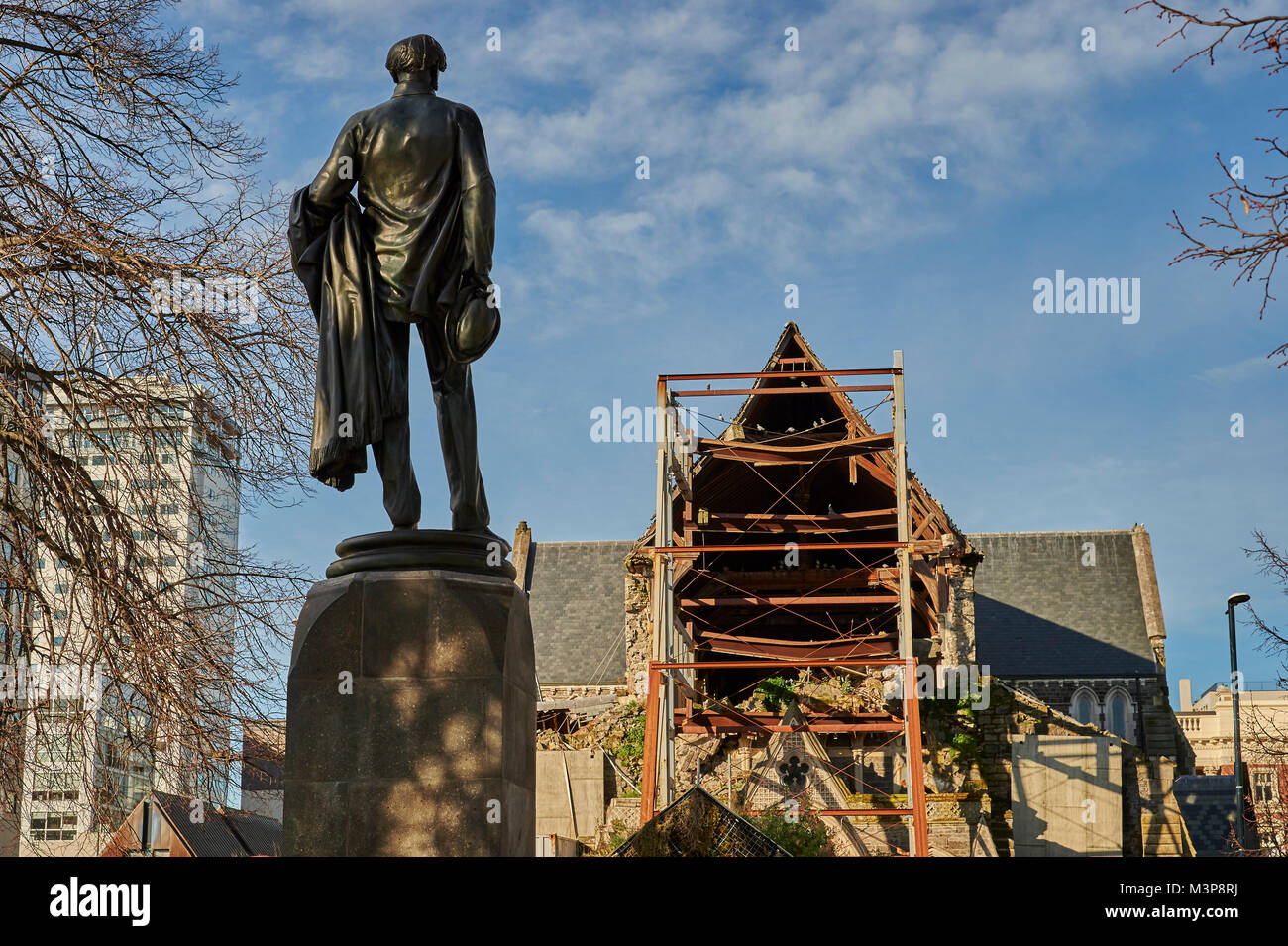 Earthquake-damaged Christchurch Cathedral, Canterbury, South Island, New Zealand Stock Photo