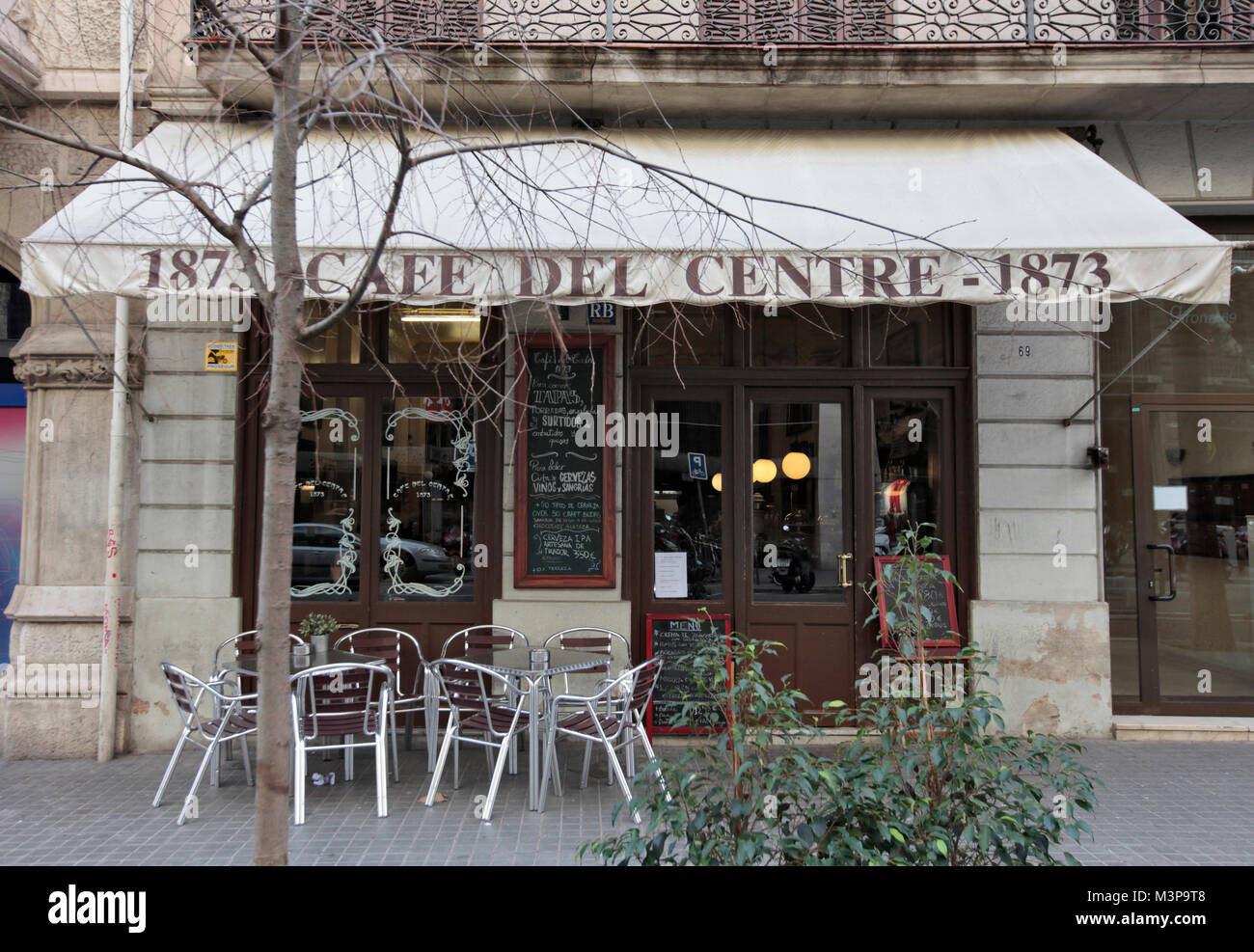 Historic Cafe Del Centre, eixample dreta, Barcelona Stock Photo