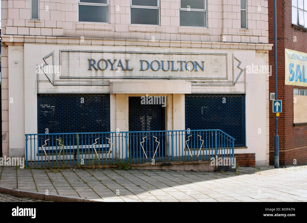 The Historic gate of the Royal Doulton ceramic pot bank factory, closed