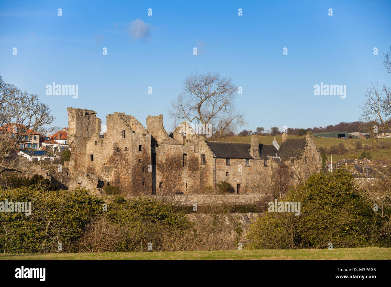 The remains of Aberdour Castle in Aberdour Fife Scotland. Stock Photo