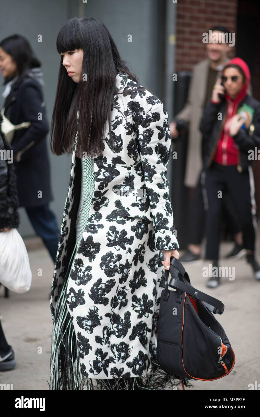 New York City, USA. 10th Feb, 2018. Blogger Susie Lau arriving for a