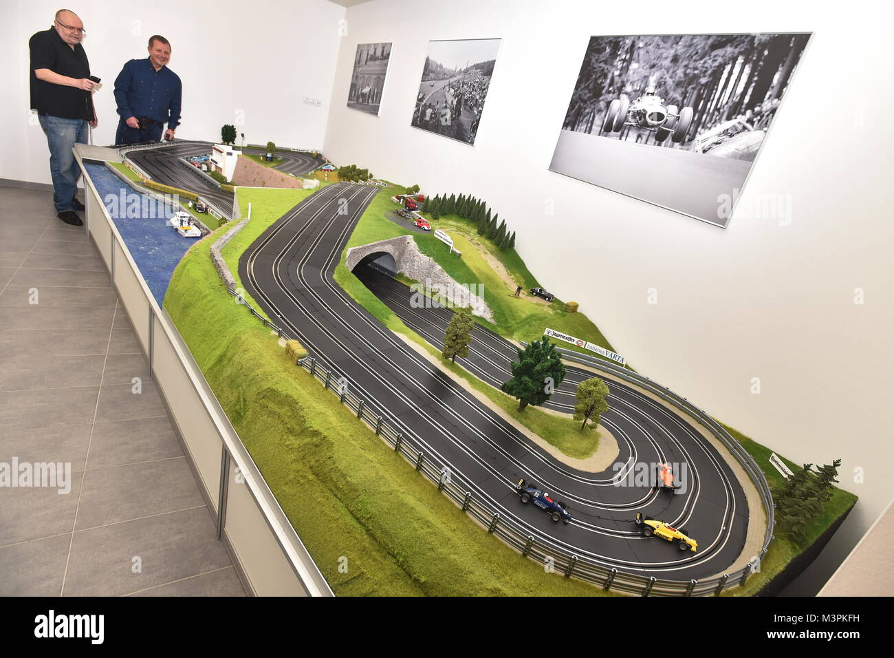 Dolni Vltavice, Czech Republic. 12th Feb, 2018. The Formula One slot car is seen at the Hotel Relax in Dolni Vltavice, near Lipno, Czech Republic, on February 12, 2018. The slot car takes 18 square meters. Credit: Vaclav Pancer/CTK Photo/Alamy Live News Stock Photo