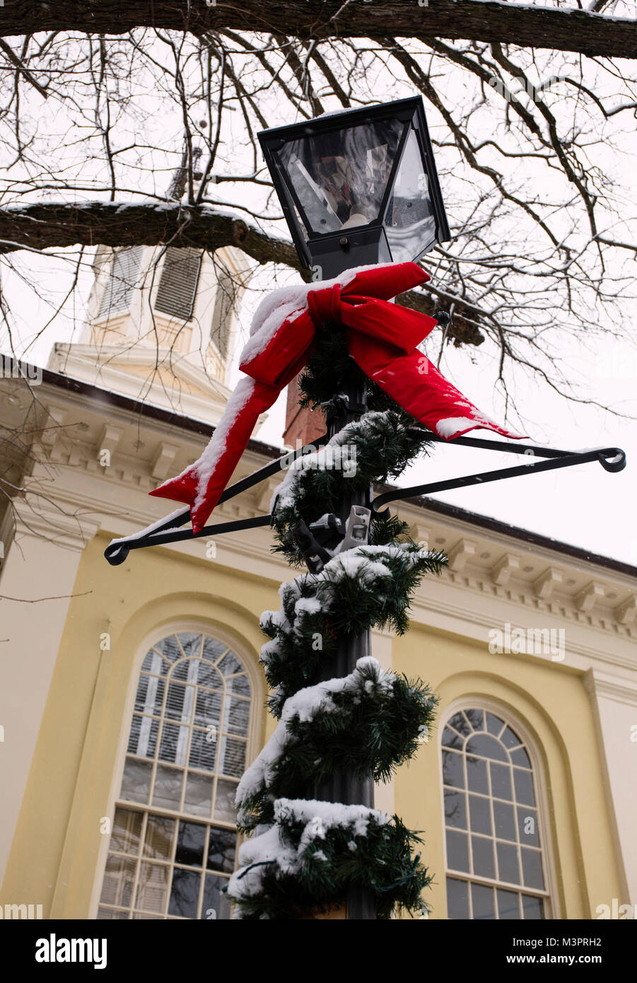Christmas decoration in Warrenton Virginia, Fauquier County Stock Photo