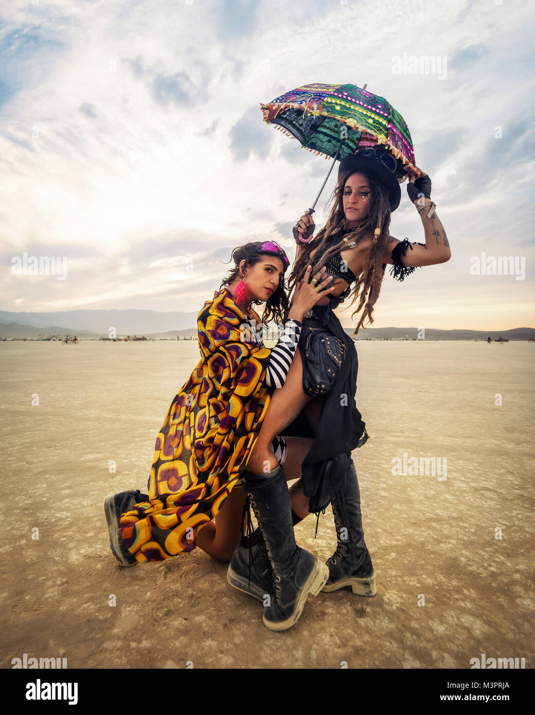 Black Rock Desert, USA - 2nd of September 2016: Burning Man taken in 2015 Stock Photo