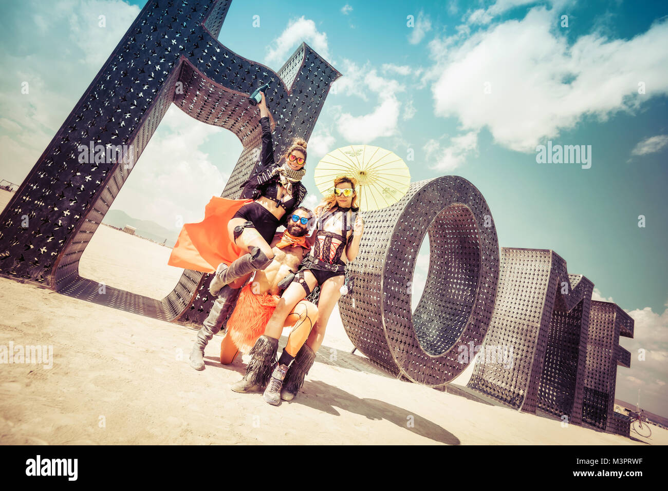 Black Rock Desert, USA - 2nd of September 2016: Burning Man taken in 2015 Stock Photo